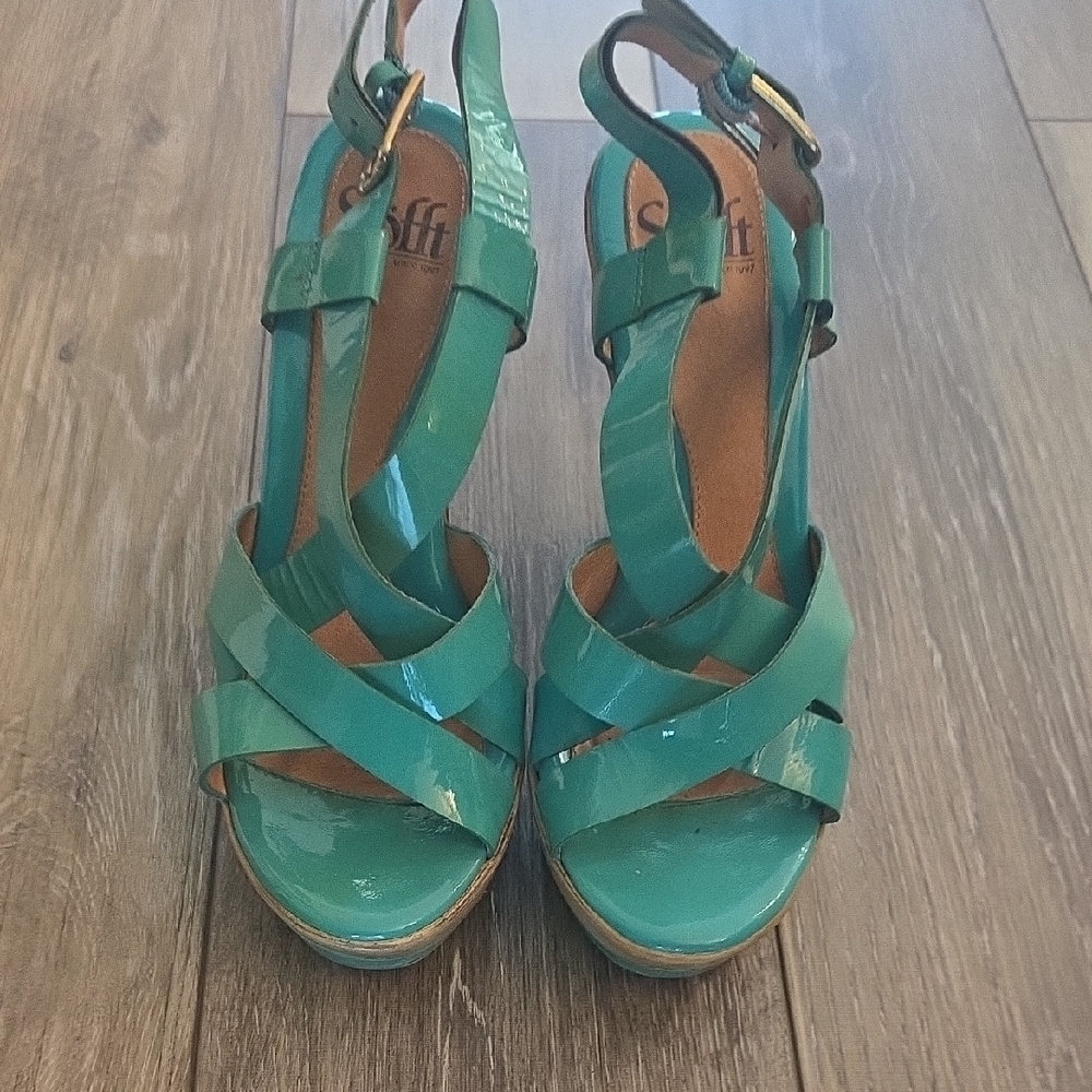 Women's Teal Strappy Sandals Size 6.5